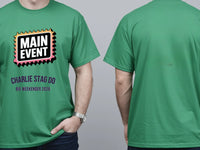 Personalised Weekender Unisex Tee — irish green tee, front and back view