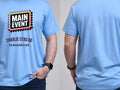 Personalised Weekender Unisex Tee — carolina blue tee, front and back view