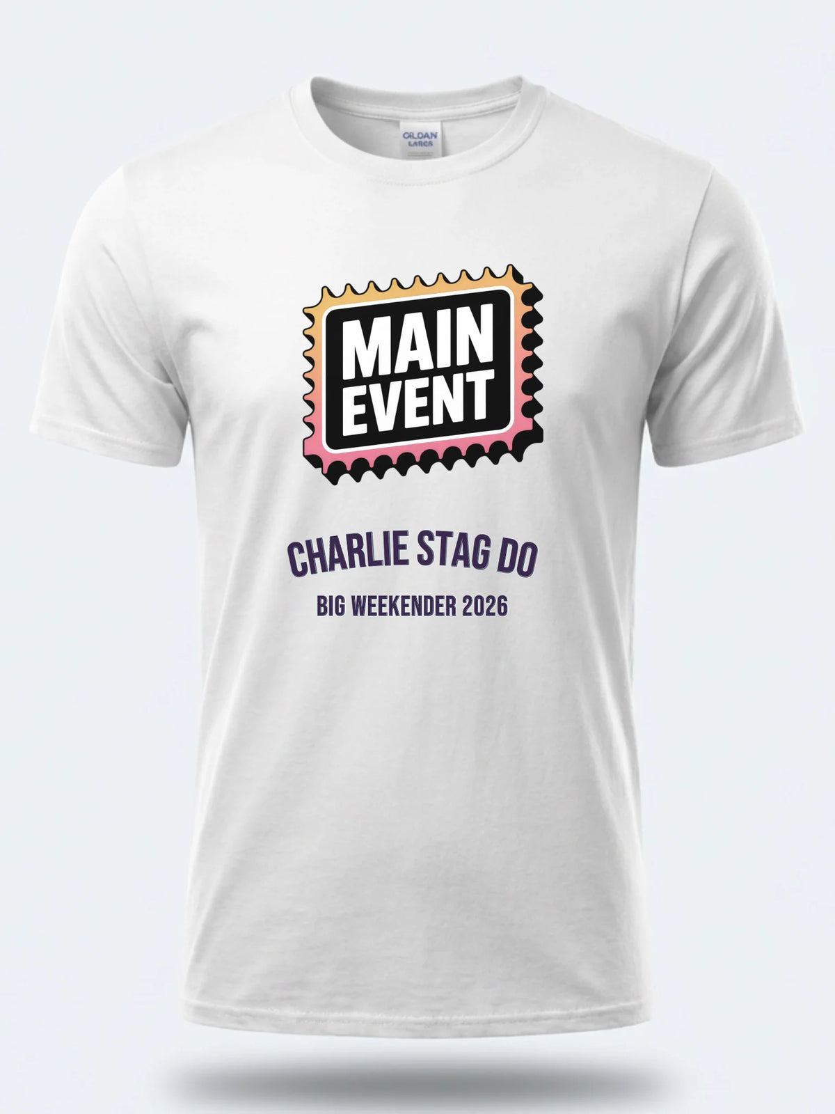 Personalised Weekender Unisex Tee — white tee, front view