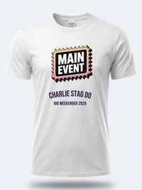 Personalised Weekender Unisex Tee — white tee, front view