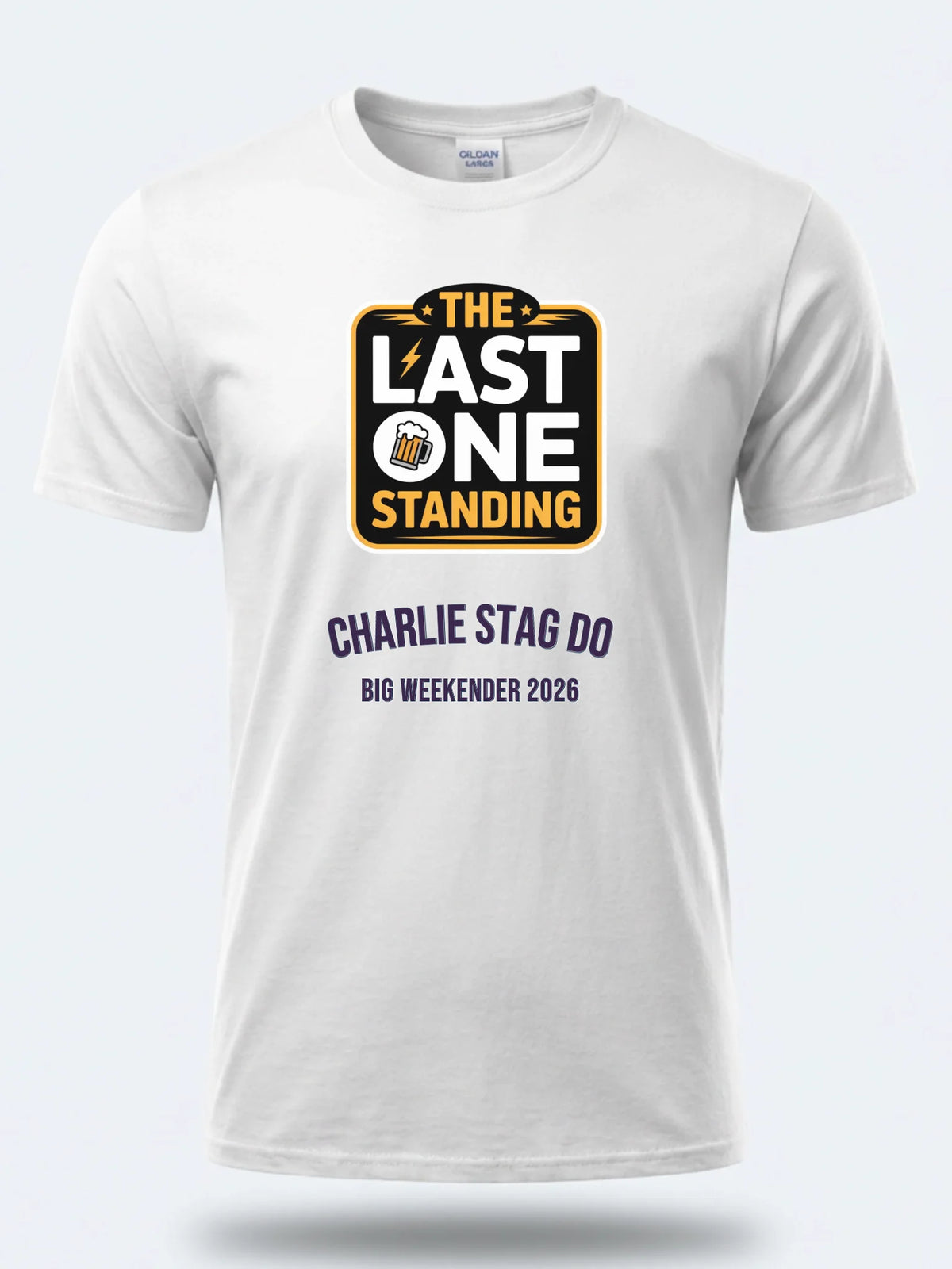 Personalised Weekender Unisex Tee — white tee, front view