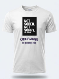 Personalised Weekender Unisex Tee — white tee, front view