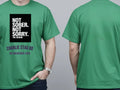 Personalised Weekender Unisex Tee — irish green tee, front and back view