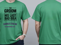 Personalised Weekender Unisex Tee — irish green tee, front and back view
