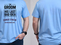 Personalised Weekender Unisex Tee — carolina blue tee, front and back view