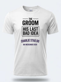 Personalised Weekender Unisex Tee — white tee, front view