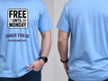 Personalised Weekender Unisex Tee — carolina blue tee, front and back view