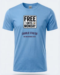 Personalised Weekender Unisex Tee — carolina blue tee