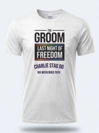 Personalised Weekender Unisex Tee — white tee, front view