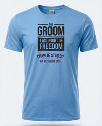 Personalised Weekender Unisex Tee — carolina blue tee