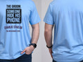 Personalised Weekender Unisex Tee — carolina blue tee, front and back view