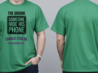 Personalised Weekender Unisex Tee — irish green tee, front and back view