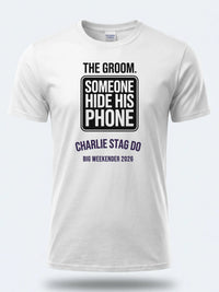 Personalised Weekender Unisex Tee — white tee, front view
