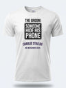Personalised Weekender Unisex Tee – Groom - Someone hide his phone