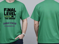 Personalised Weekender Unisex Tee — irish green tee, front and back view
