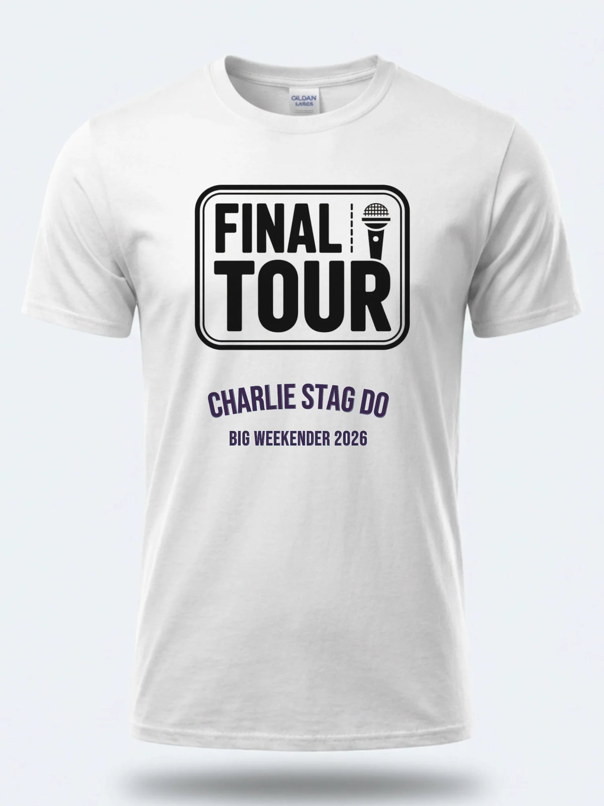 Personalised Weekender Unisex Tee — white tee, front view