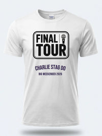 Personalised Weekender Unisex Tee — white tee, front view