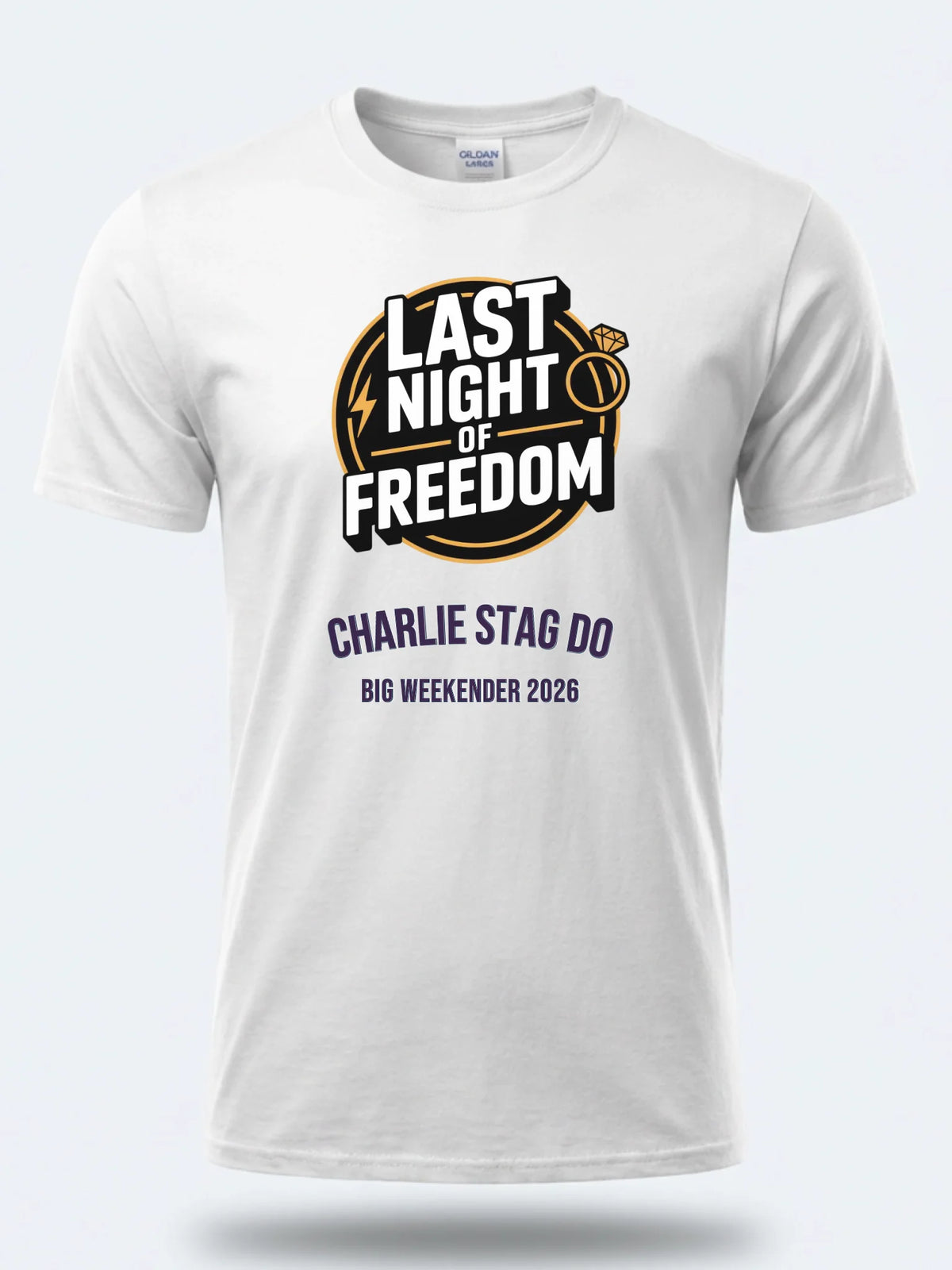 Personalised Weekender Unisex Tee — white tee, front view
