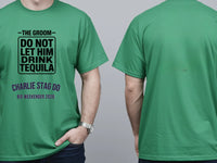 Personalised Weekender Unisex Tee — irish green tee, front and back view