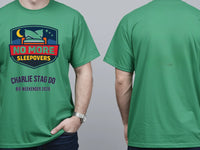 Personalised Weekender Unisex Tee — irish green tee, front and back view