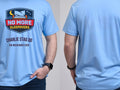 Personalised Weekender Unisex Tee — carolina blue tee, front and back view