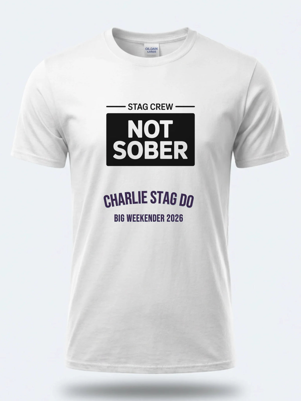 Personalised Weekender Unisex Tee — white tee, front view