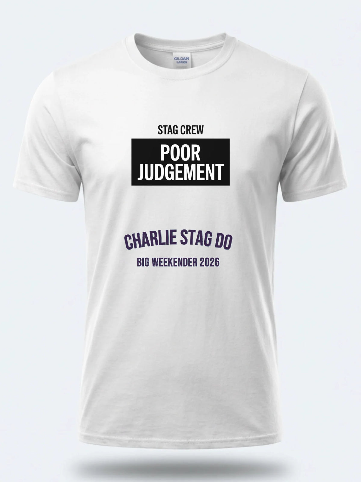 Personalised Weekender Unisex Tee — white tee, front view