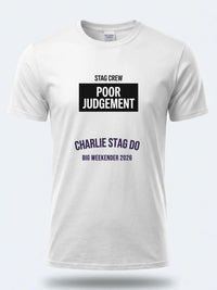 Personalised Weekender Unisex Tee — white tee, front view