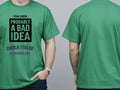 Personalised Weekender Unisex Tee — irish green tee, front and back view