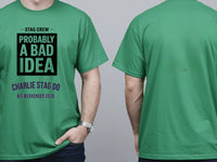 Personalised Weekender Unisex Tee — irish green tee, front and back view