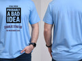 Personalised Weekender Unisex Tee — carolina blue tee, front and back view