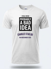 Personalised Weekender Unisex Tee — white tee, front view