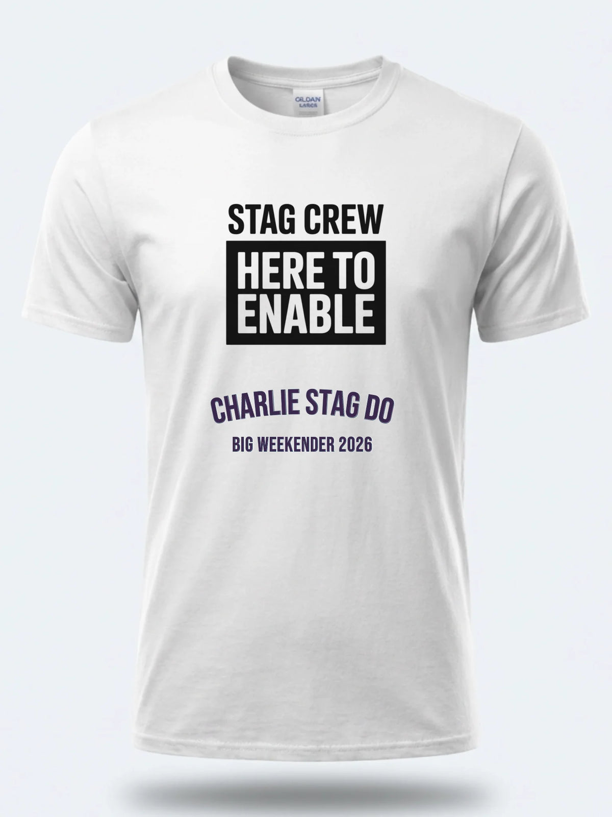 Personalised Weekender Unisex Tee — white tee, front view