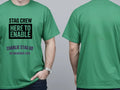 Personalised Weekender Unisex Tee — irish green tee, front and back view
