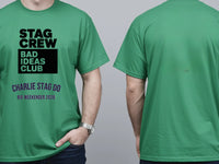 Personalised Weekender Unisex Tee — irish green tee, front and back view
