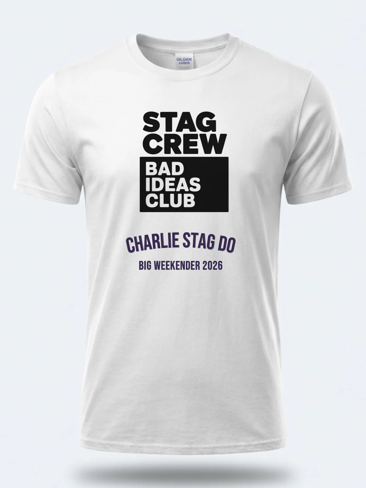 Personalised Weekender Unisex Tee — white tee, front view