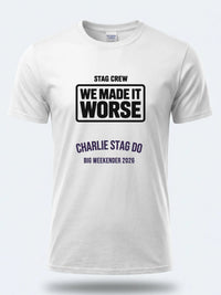 Personalised Weekender Unisex Tee — white tee, front view