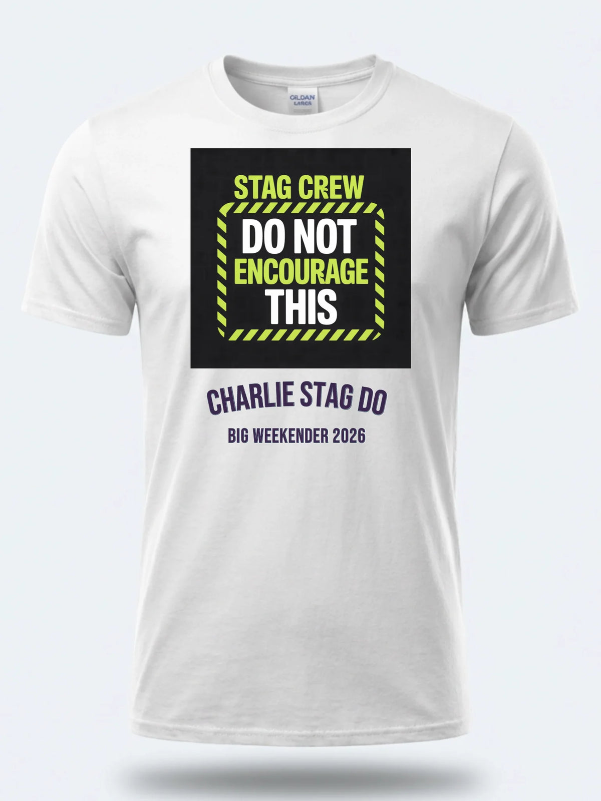 Personalised Weekender Unisex Tee — white tee, front view