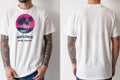 Personalised 80s Tee — natural tee, front and back view