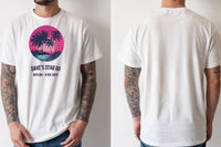 Personalised 80s Tee — natural tee, front and back view