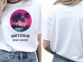 Personalised 80s Tee — white tee, front and back view