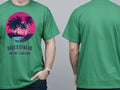 Personalised 80s Tee — irish green tee, front and back view