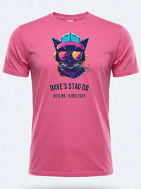 Personalised 80s Tee — pink tee, front view