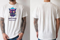 Personalised 80s Tee — natural tee, front and back view