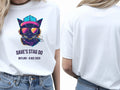 Personalised 80s Tee — white tee, front and back view