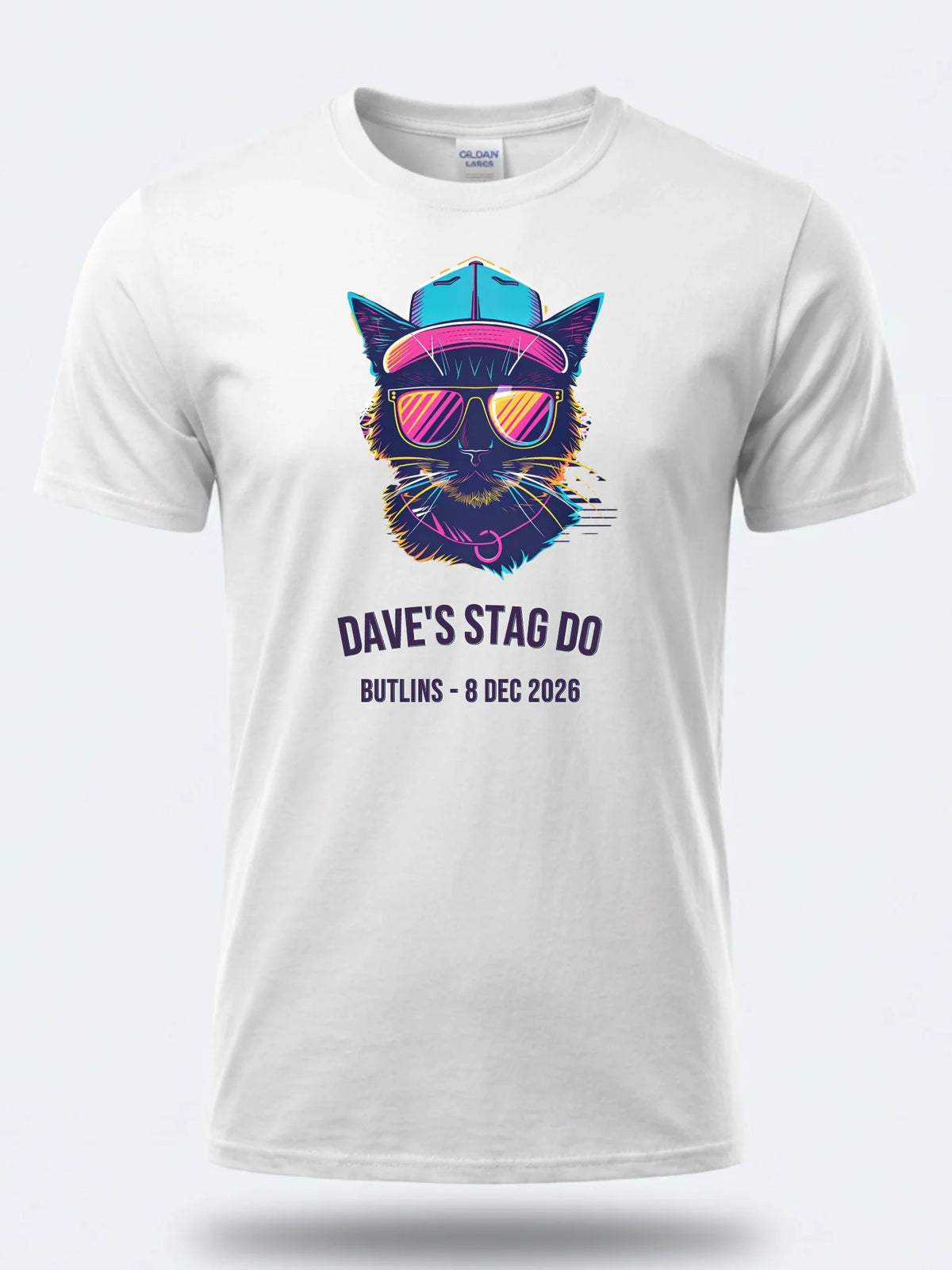 Personalised 80s Tee — white tee, front view