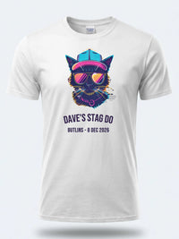 Personalised 80s Tee — white tee, front view