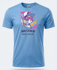 Personalised 80s Tee — carolina blue tee