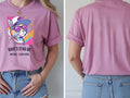 Personalised 80s Tee — azalea tee, front and back view