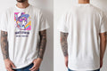 Personalised 80s Tee — natural tee, front and back view